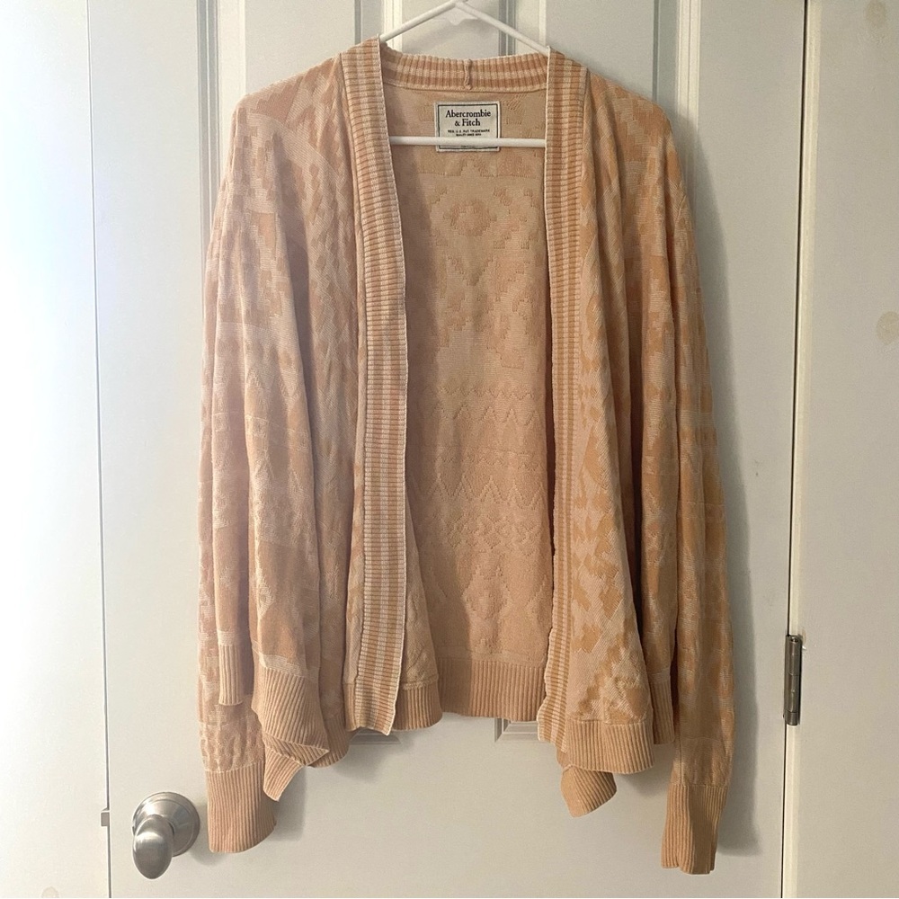 Abercrombie & Fitch Tan Cardigan, Southwestern detail, Womens S